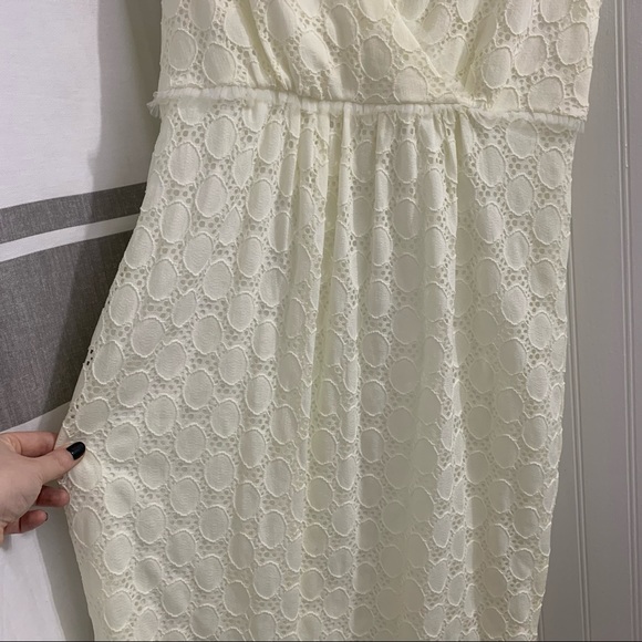 DRESSBARN Cream Lace Knit Dress Size 6 - Picture 5 of 15